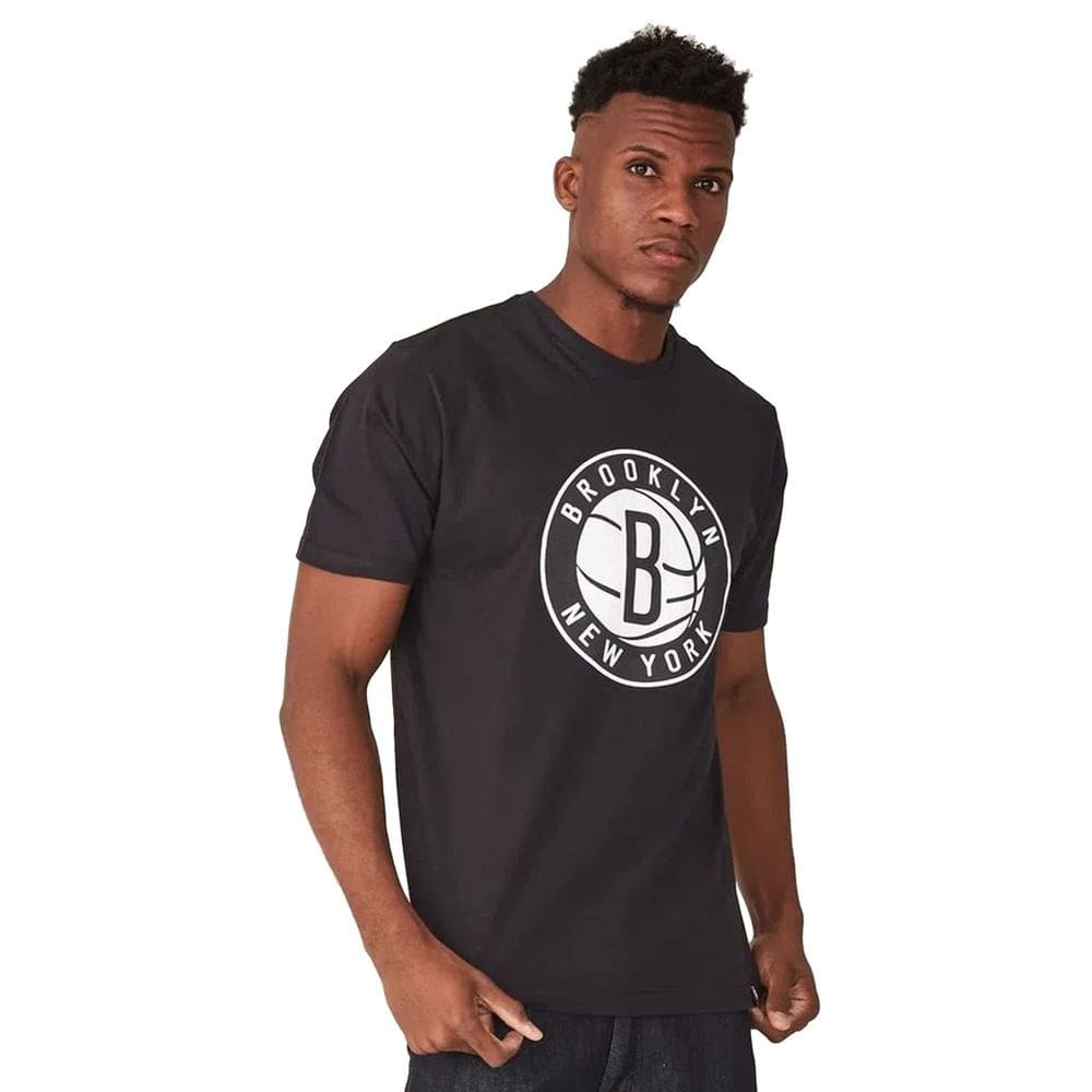 Camiseta NBA Estampada Logo Grande Brooklyn Nets Preta