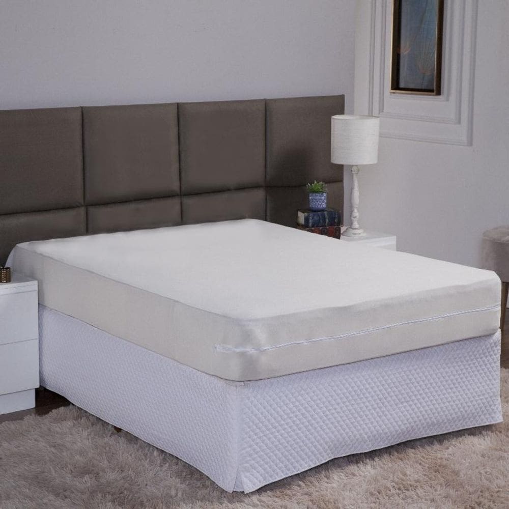 Capa De Colchão Viuva Solteirão 28Cm Zíper Malha Lisa 1 Peça