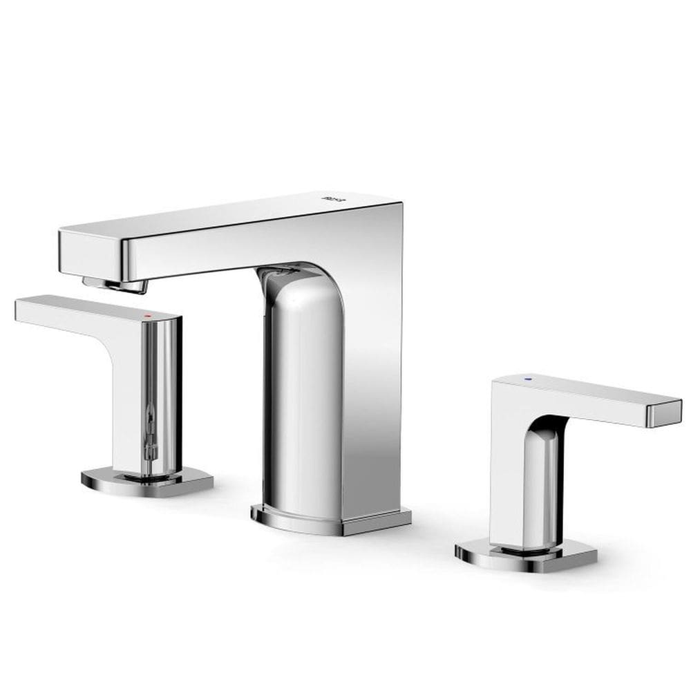 Kit com 3 Torneira Misturador para Banheiro de Mesa Bica Alta com Válvula de Escoamento Escuadra Cromado