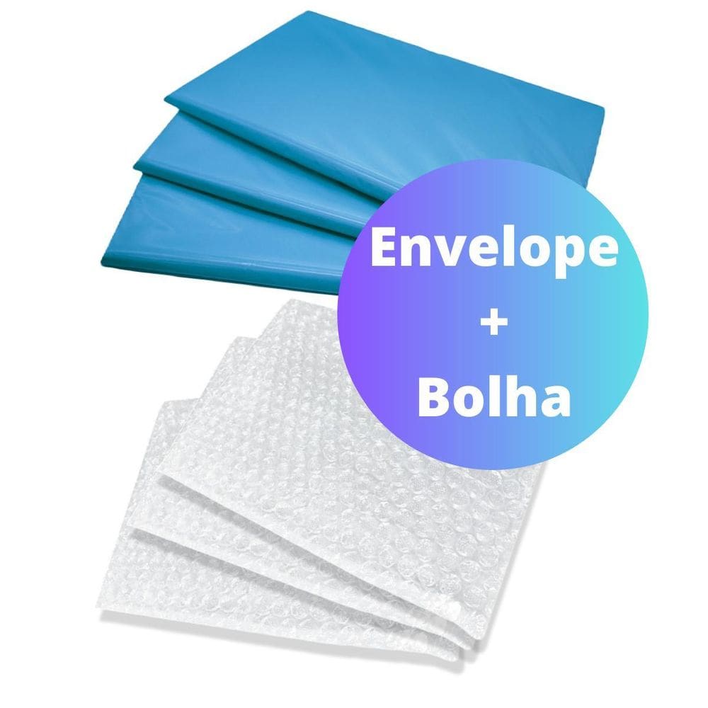 Envelope Segurança c/ Plástico Bolha 19x25cm Azul