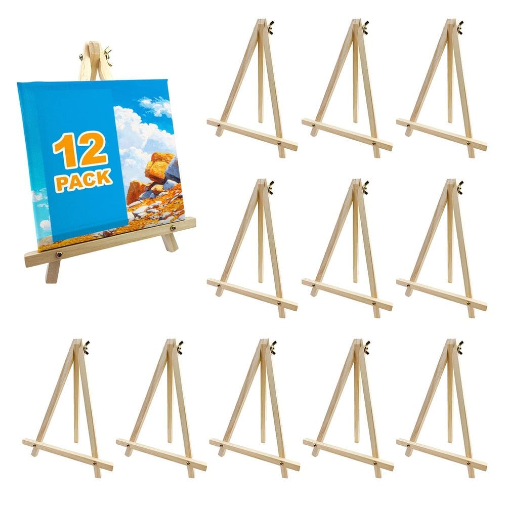 Cavaletes de madeira Plavixium, pacote de 12 polegadas para pintura e exibição