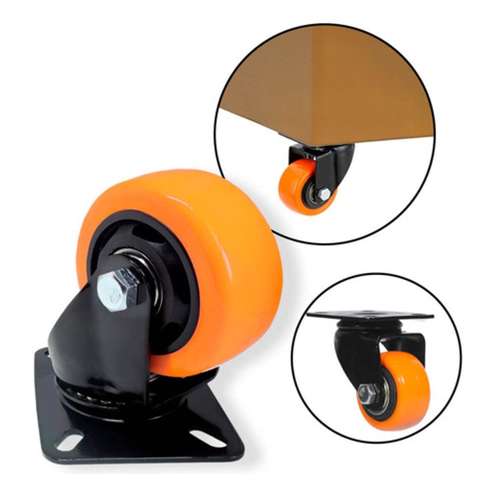 Kit 4 Rodízio Giratório Reforçado 40mm Para Móveis E Carrinhos