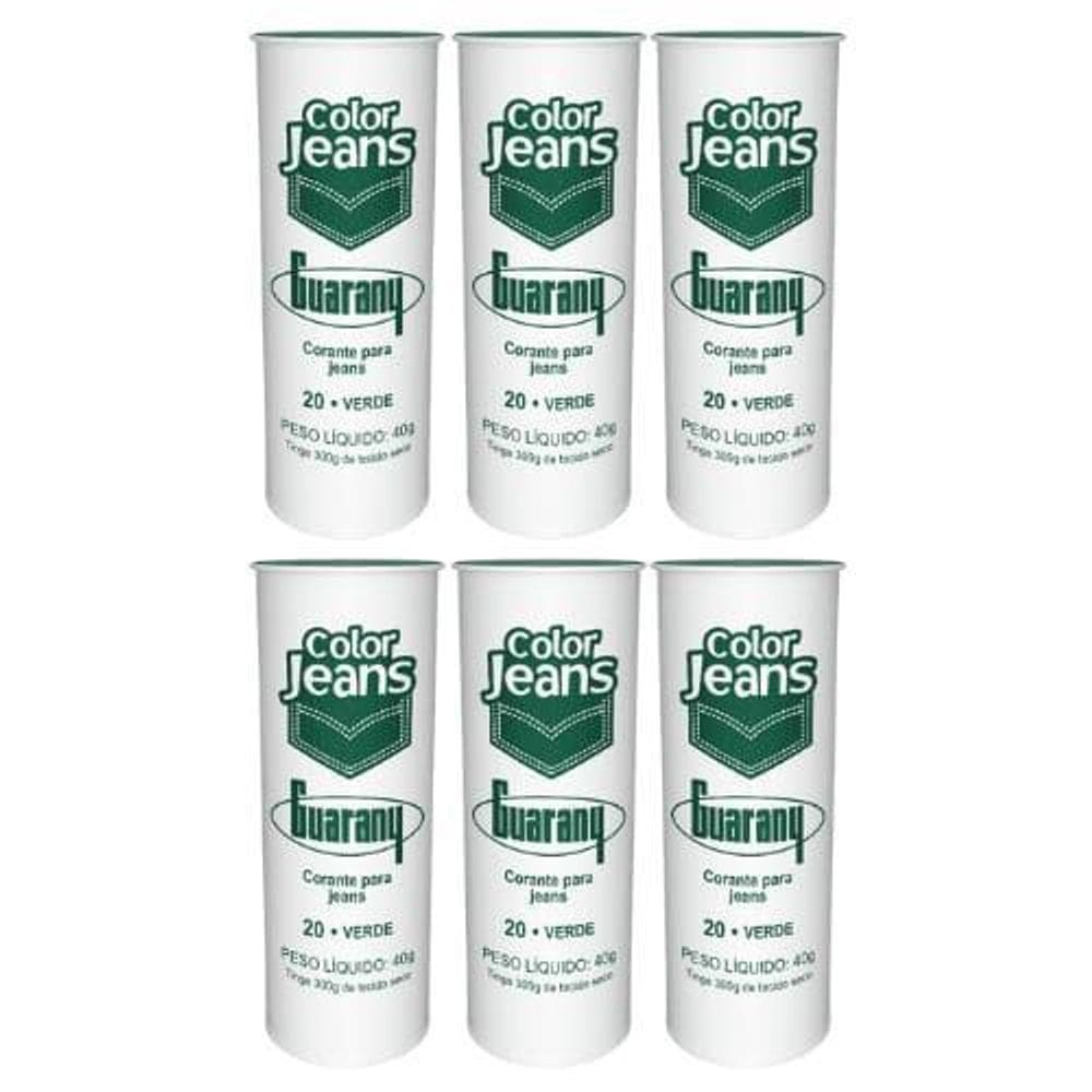 Tinta Tecido Corante 6U Color Jeans Tintol Guarany Verde