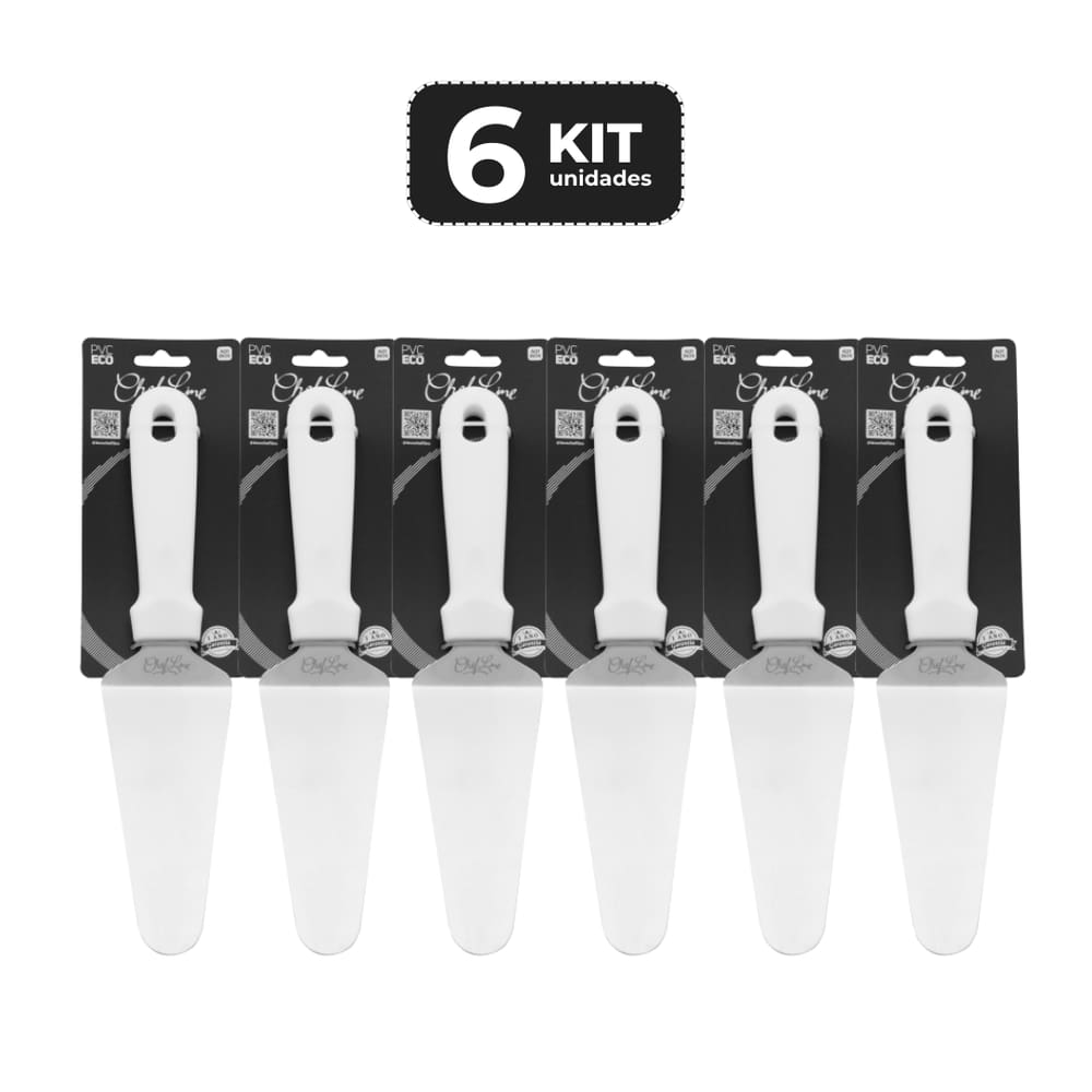 Kit 6 Espatula Para Bolo Inox Profissional 26,5Cm