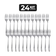 Kit 24 Garfo De Mesa Inox Acabamento Brilho - Linha Pallas