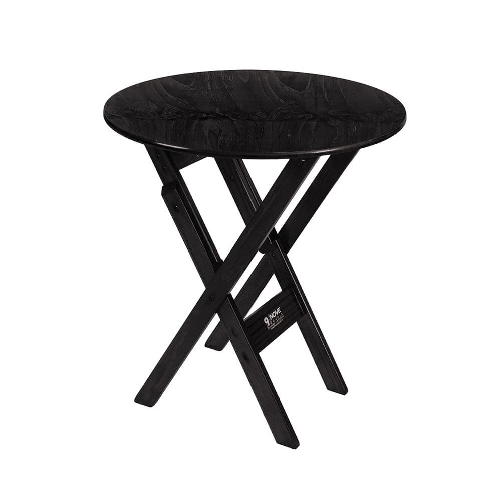 Mesa Redonda 68cm Diametro Dobravel Madeira Jantar Cozinha Preto