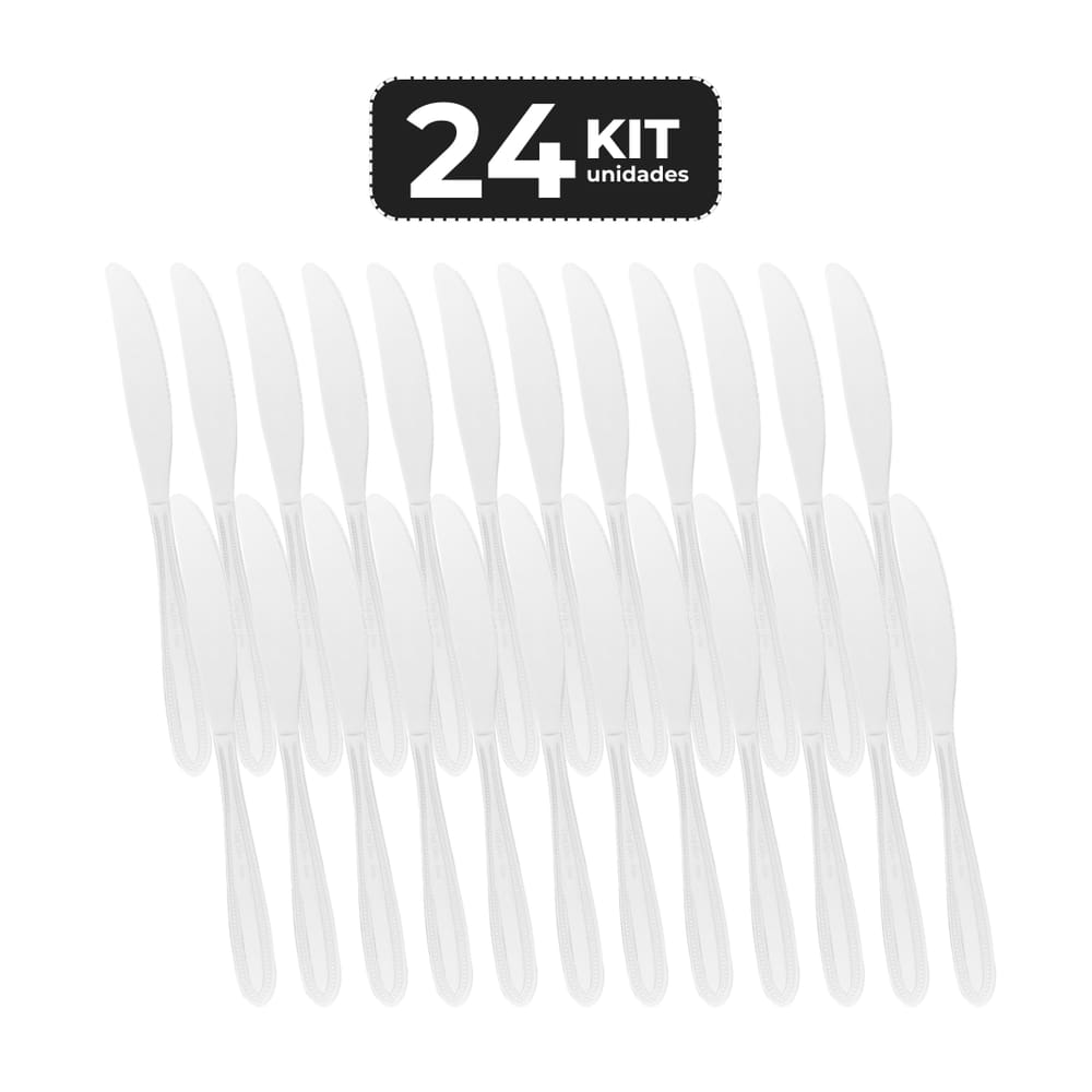 Kit 24 Faca De Sobremesa Inox Acabamento Brilho - Linha Selene