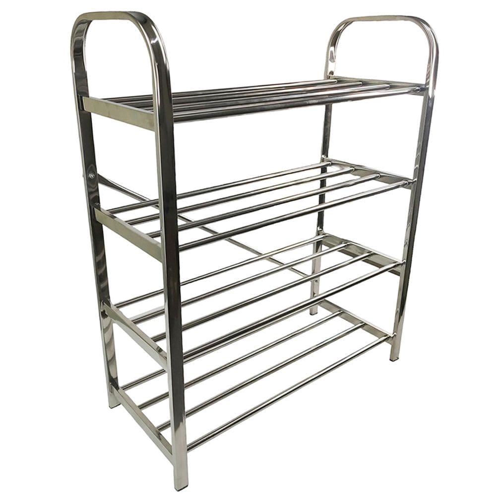 Sapateira Rack Inox 4 Andares Sapato Calçado Tenis Prateleira Casa Sala Corredor Recepçao Entrada Organizaçao Multiuso