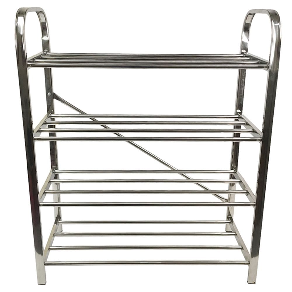Sapateira Inox 4 Andares 12 Pares Calçado Sapato Tenis Prateleira Rack Corredor Hall de Entrada Recepçao Organizaçao
