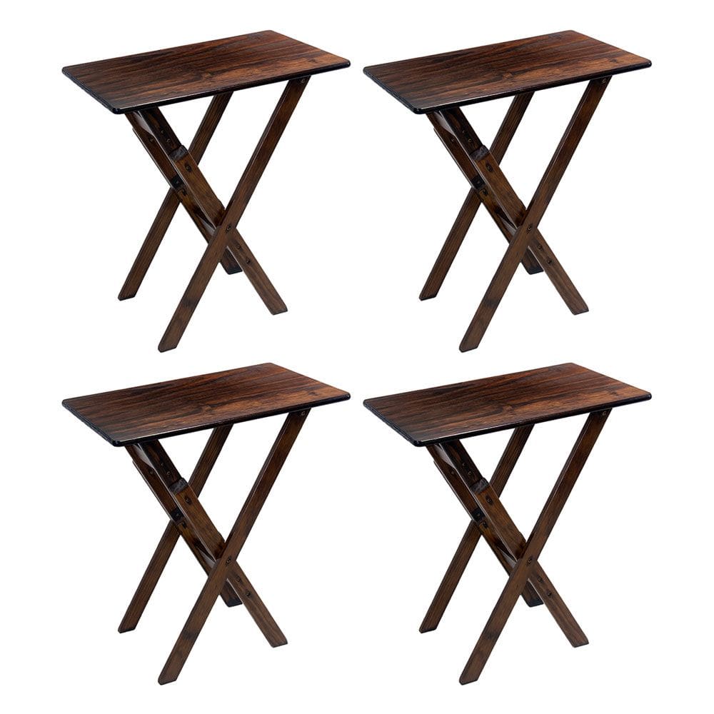 Kit 4 Mesas Aparadores Compacto 43x68 Madeira Dobravel Bares Imbuia