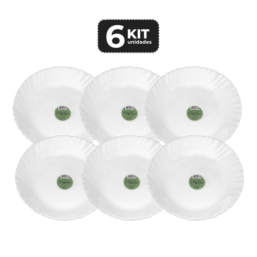 Kit 6 Prato Lanche Petala Opaline Temperado Ø 19 Cm
