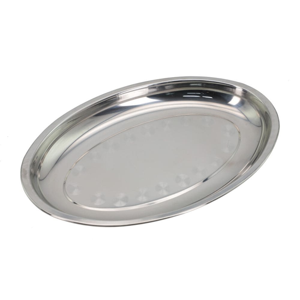 Kit 6 Travessa Oval Inox Funda 30Cm Antideslizante