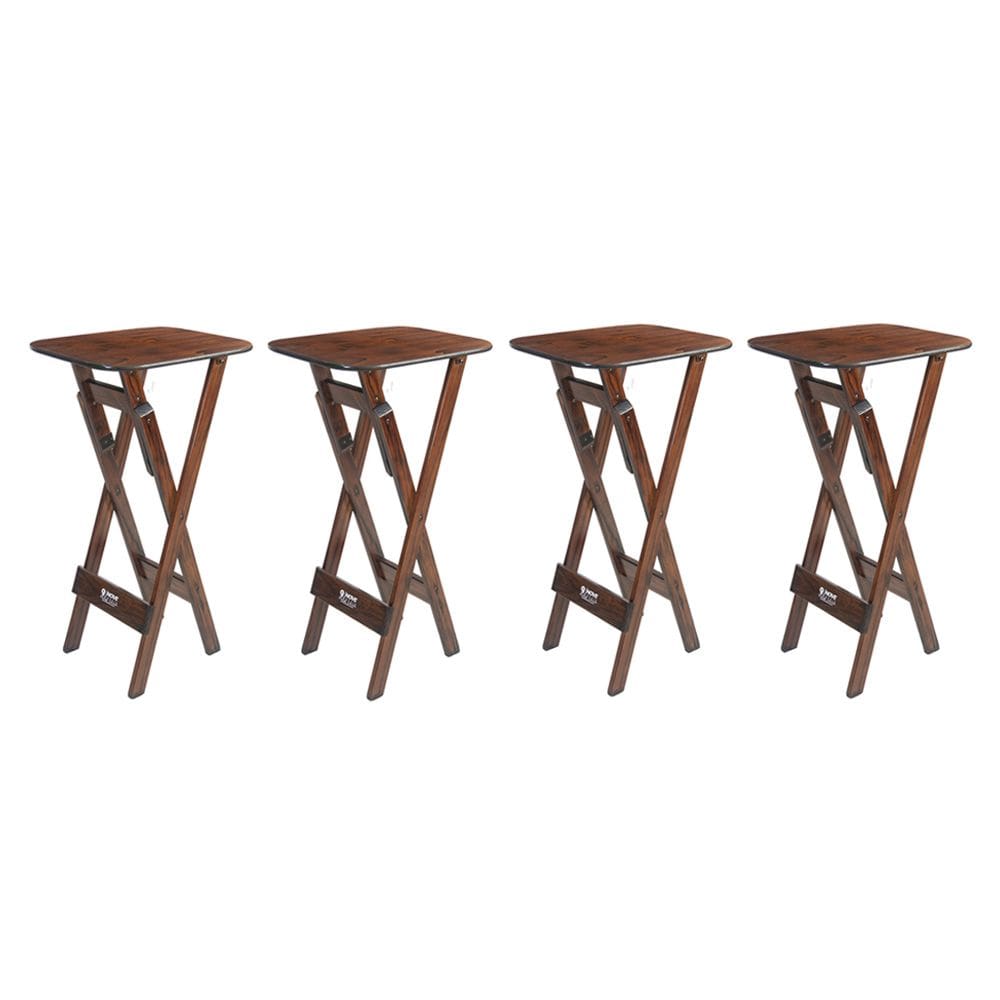 4 Mesas Bistrô Dobráveis 98cm Compensado Naval Pinus Imbuia