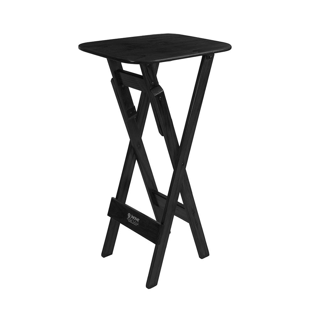 Bistrô 54x44cm Dobrável Madeira Bares Restaurantes Lanchonete Preto / Liso
