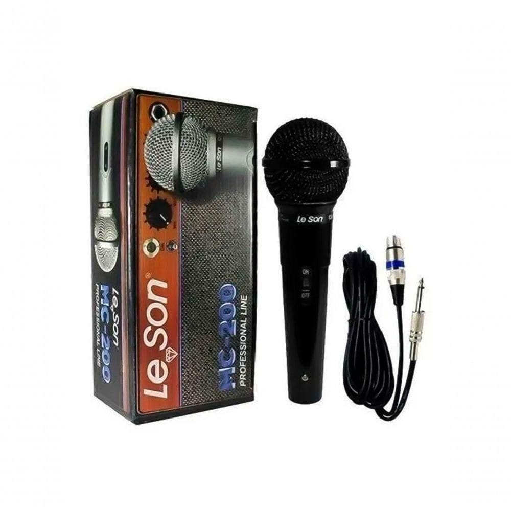 Microfone Dinamico Preto Brilhante Mc200