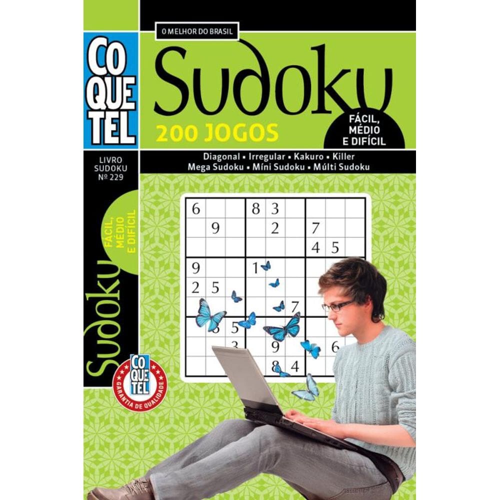 Livro Coquetel Sudoku 229: Fácil, médio e difícil