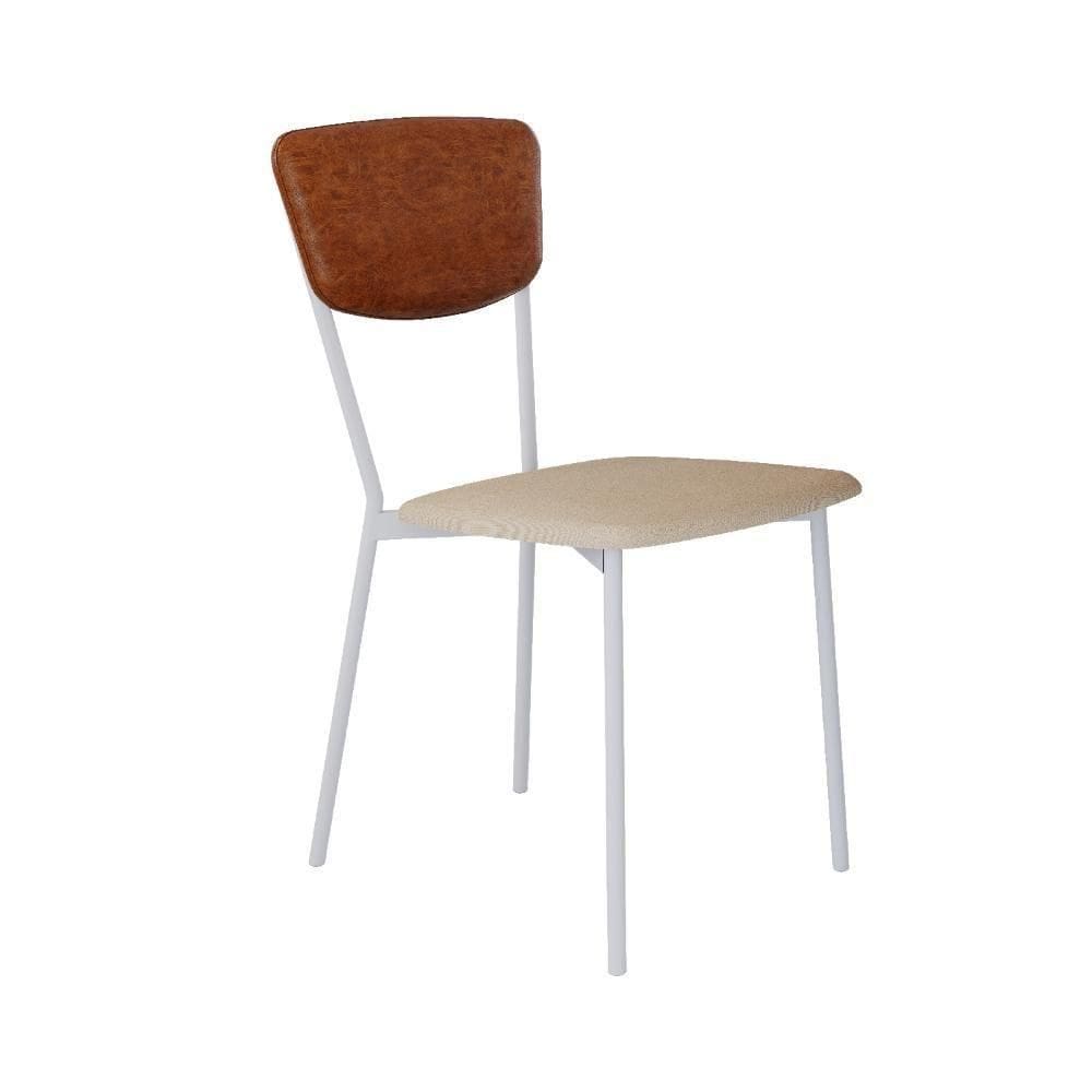Cadeira Vintage Retrô Fixa C-4 Pés 425 X505 X 830 Mm C-1 Un. Pés Brancos. Cy.areial Gt-cn.cml Areia Lgt-cn.caramelo