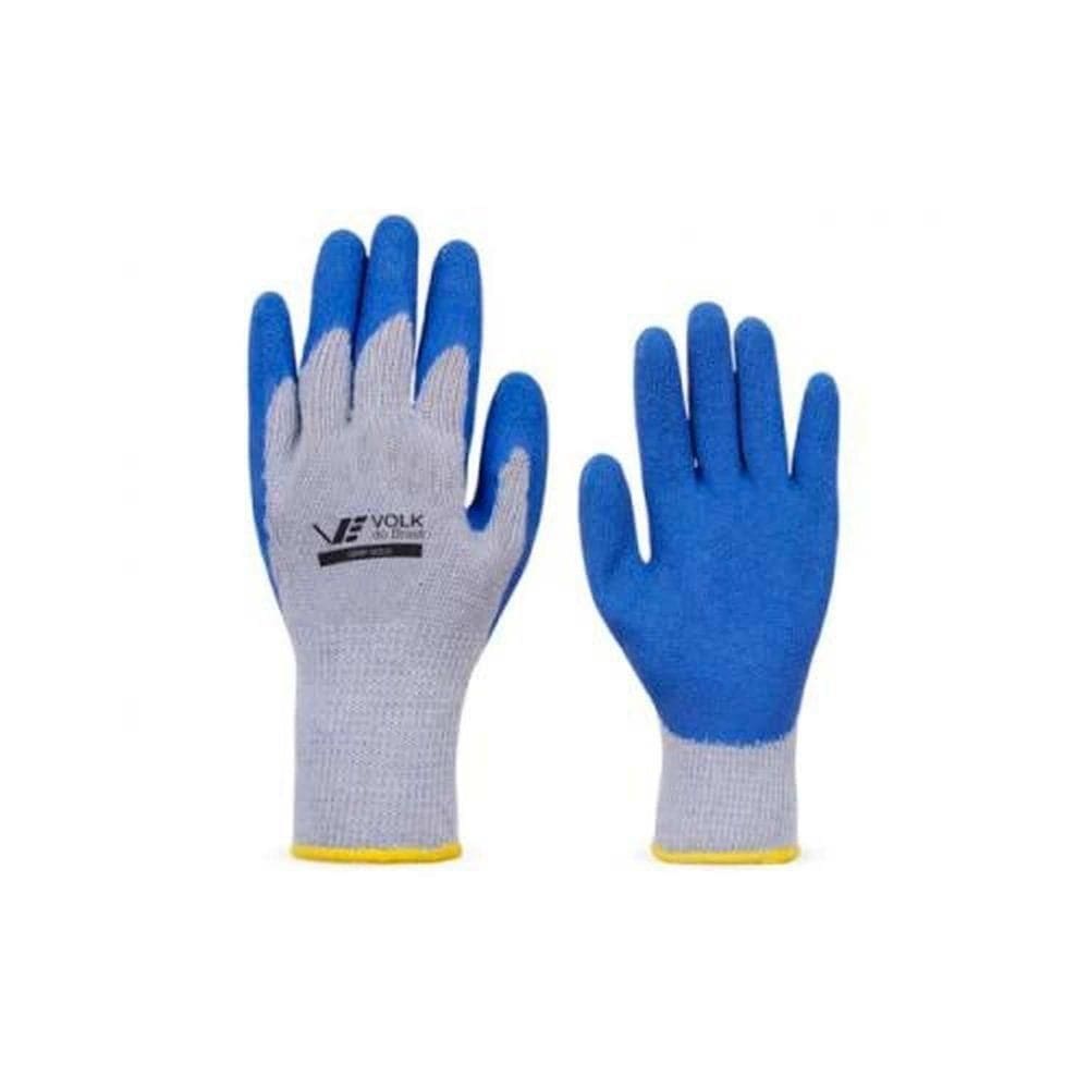 Luva De Segurança Em Algodão Com Látex Azul Nº9 - Proteção Para Trabalhos Leves E Médios