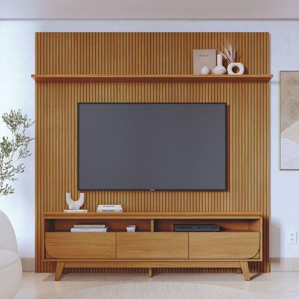 Kit Luna Painel E Rack Com Painel Cumaru