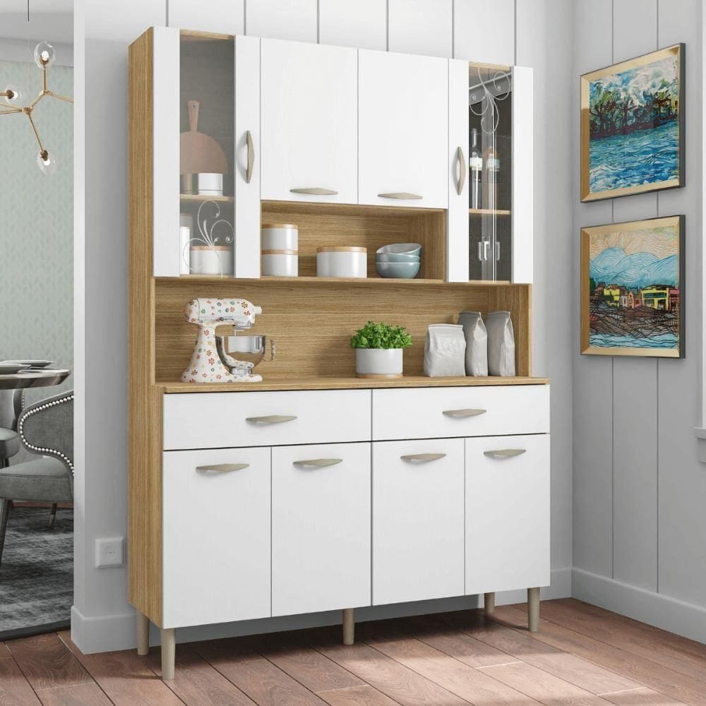 Kit Cozinha 8 Portas E Gavetas Savona Freijó / Supremo