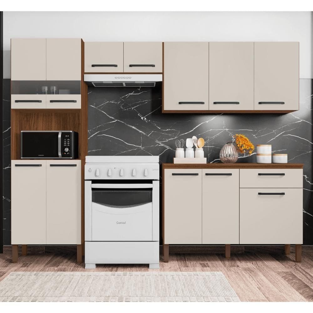 Cozinha Firenze C/ Balcao Nogueira