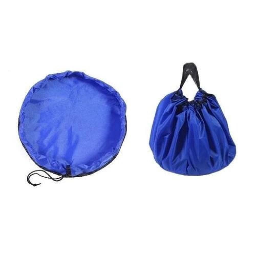 Saco Tapete Organizador Brinquedos Lego Portátil Vira Bolsa Infantil Mini Crianças Bebe Multiuso - Azul