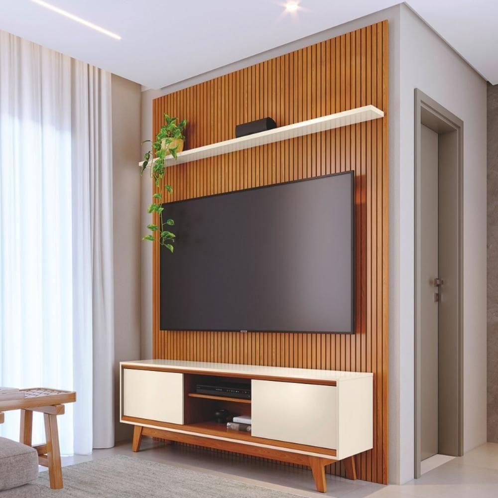 Kit Milo Painel E Rack Com Painel Cinamomo/off-white