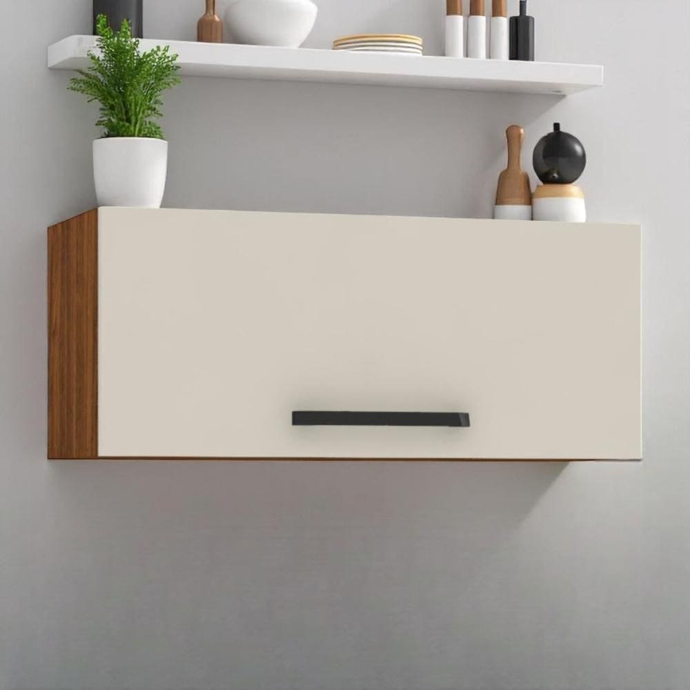 Armário Refrigerador 700 Lapis Nogueira Off White