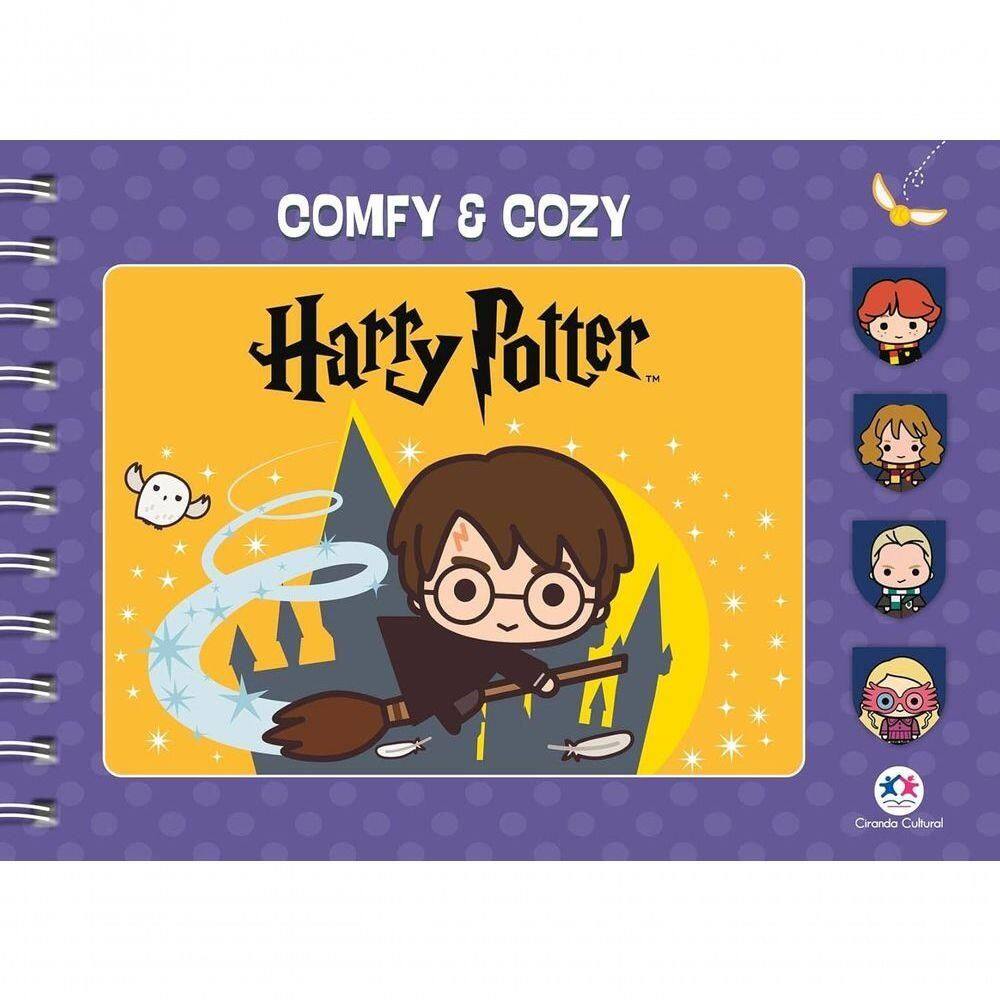 Livro Caderno De Colorir Comfy And Cozy Harry Potter 96 Páginas Ilustrações Papel De Alta Gramatura Estilo Bobbie Goods
