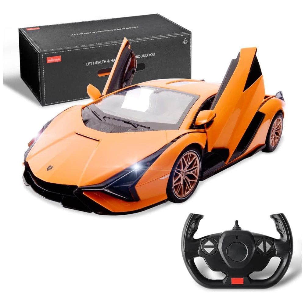 Carrinho de Controle Remoto Lambo Sian FKP Escala 1:14 para Adultos e Crianças, BEZGAR, Laranja