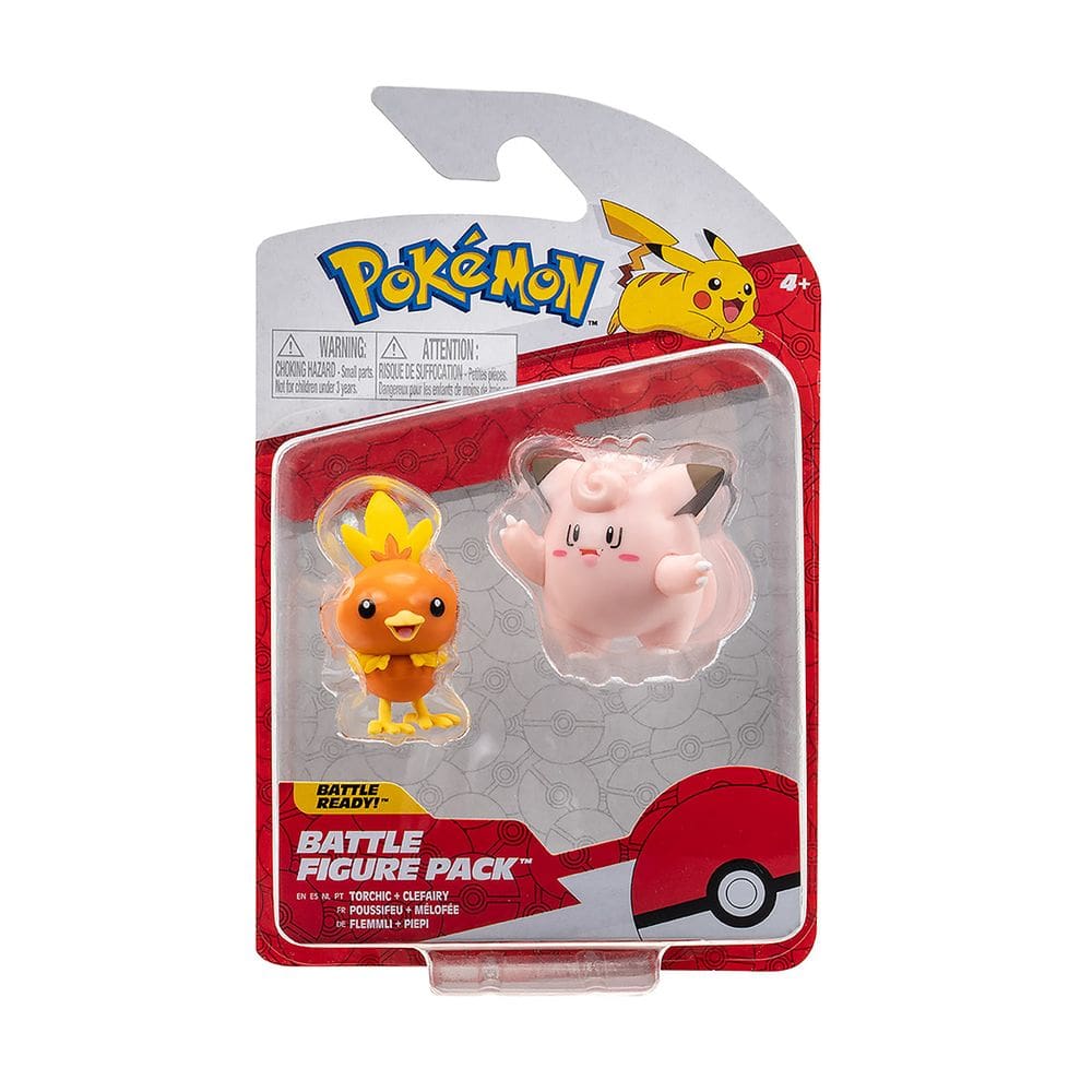 Pokémon - 2 Bonecos De Ação Torchic E Clefairy - Sunny