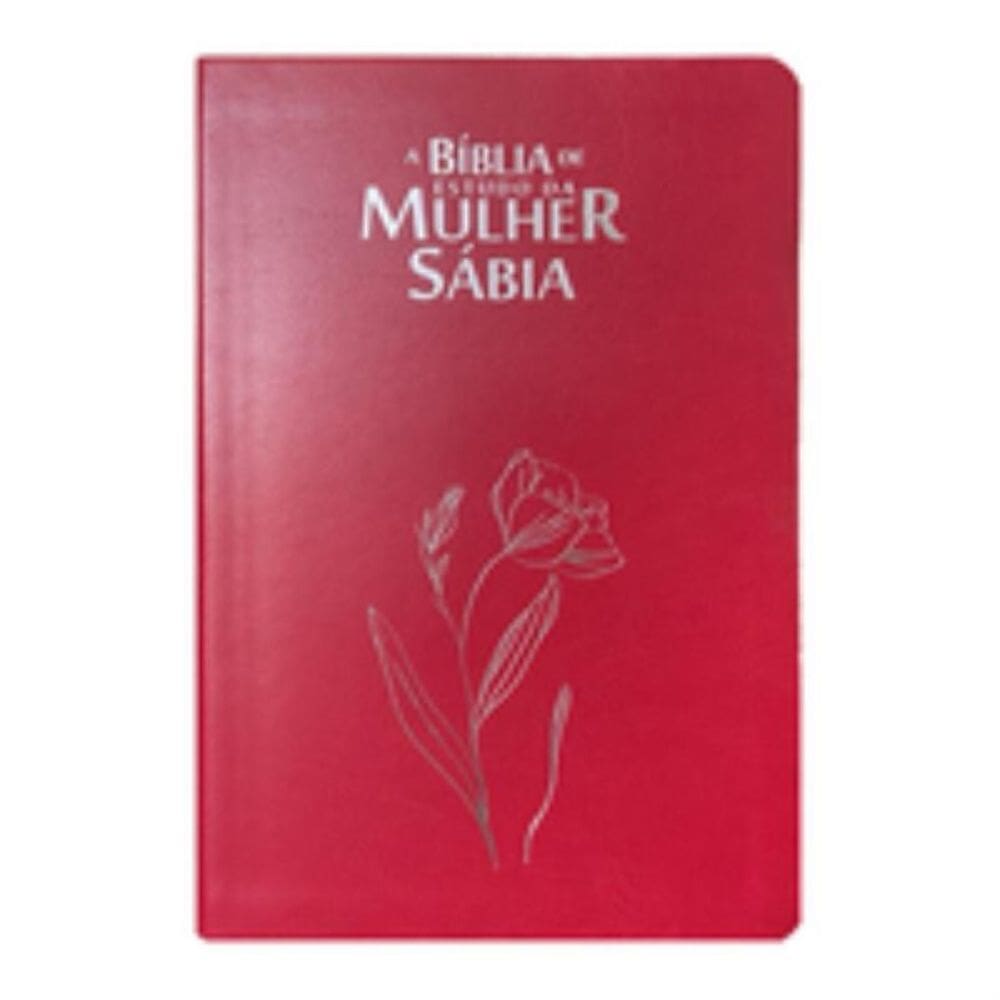 Bíblia da mulher sábia full color c/ harpa - Magnólia vermelha