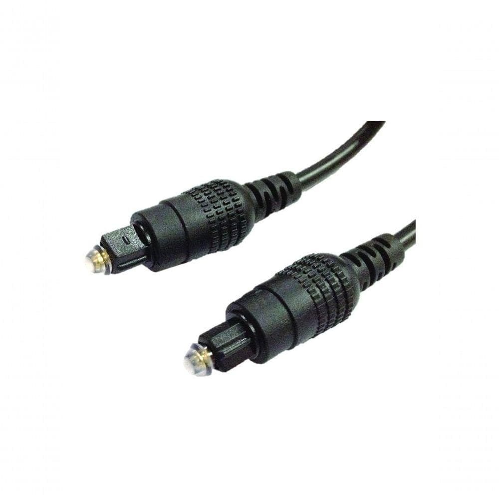 Cabo Fibra Otica Para Audio 4mm Toslink- Toslink 3mts Preto