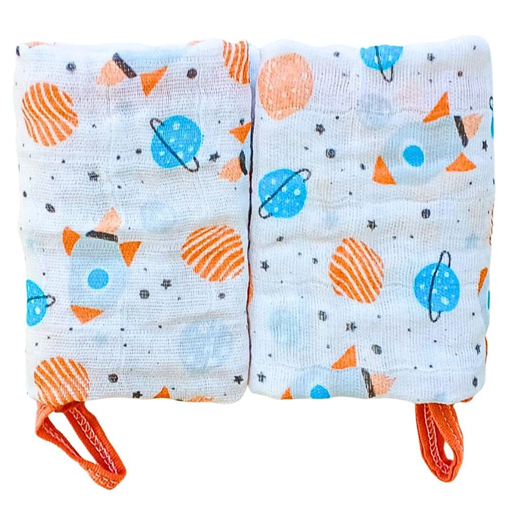 Kit 2 Toalhas Pano de Boca Bebe Soft de Algodão Menino Enxoval Com Prendedor de Chupeta