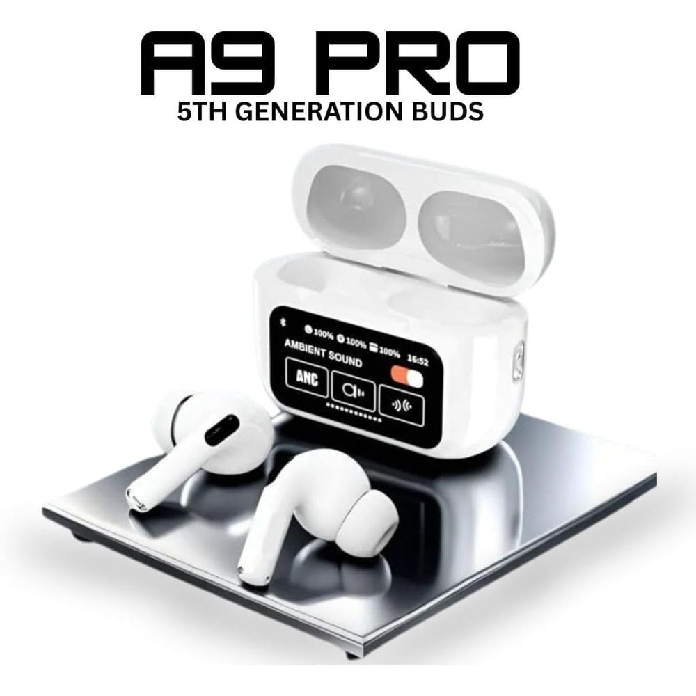 Fones de ouvido A9 Pro com cancelamento de ruído,tela LED sem fio 13 em 1, microfone ,música, jogos e chamadas – Funciona com Todos Celulares
