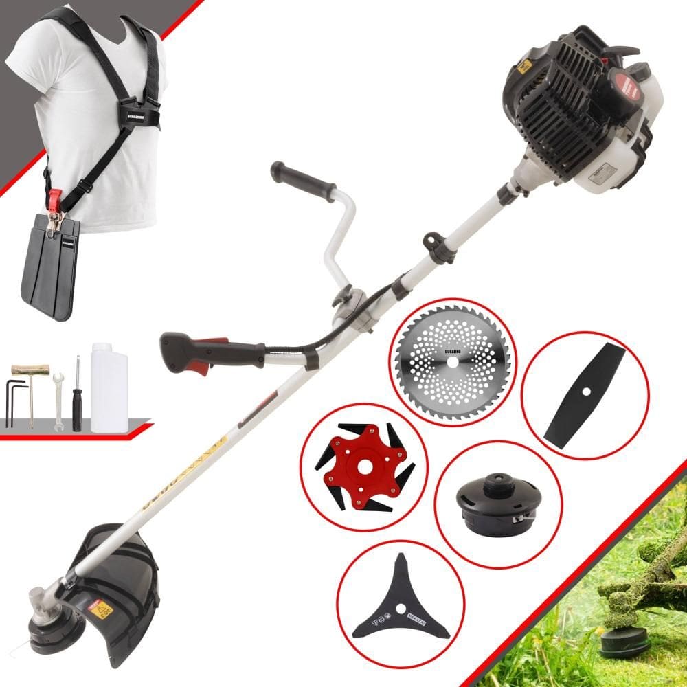 Roçadeira Profissional Kawashima KW43LE À Gasolina 2 Tempos 43cc 1,7HP 10.000rpm Multifuncional Completa Com Carretel de Nylon e 4 Lâminas de Corte