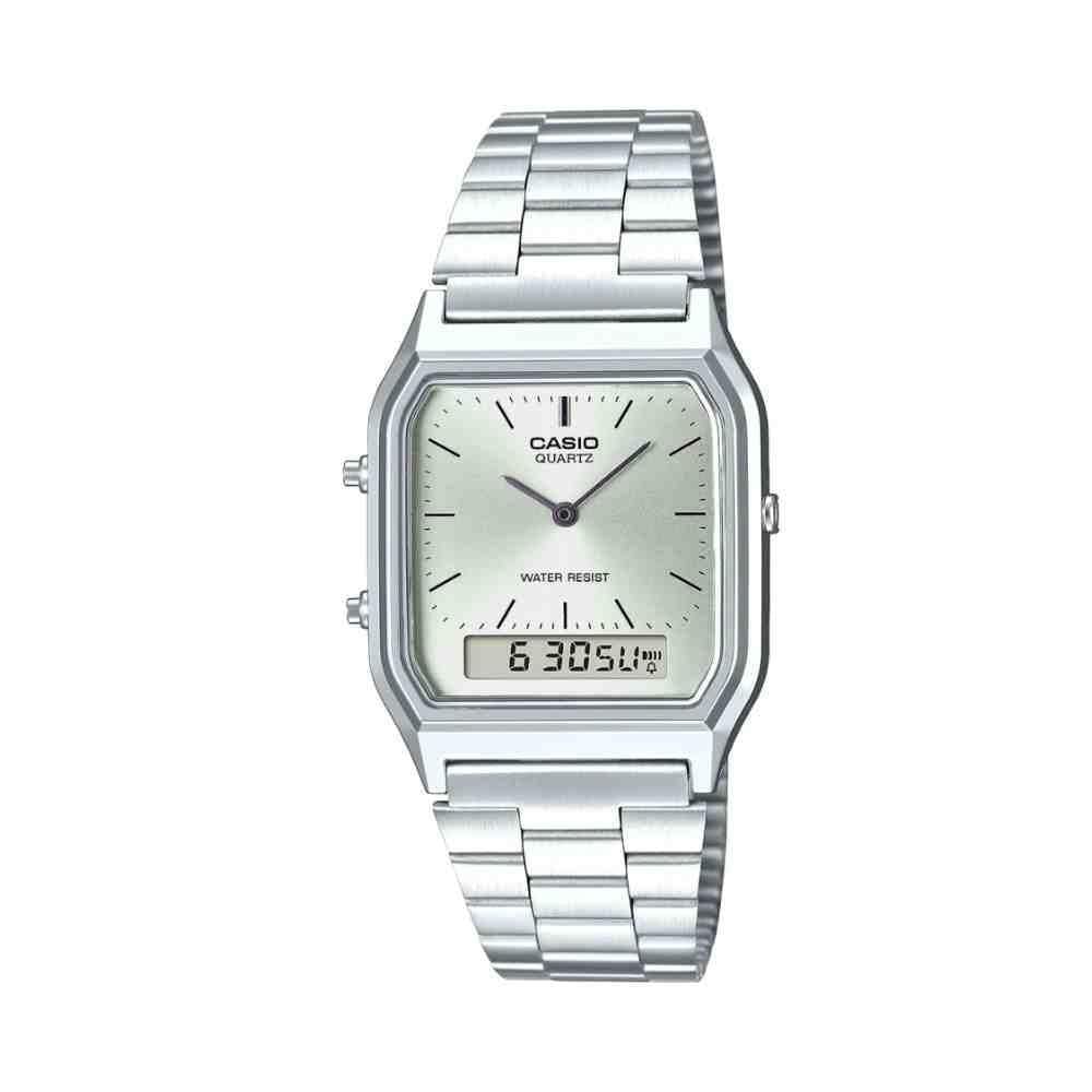 Relógio Casio Vintage Prata Unissex Aq-230A-7Amqydf-Sc