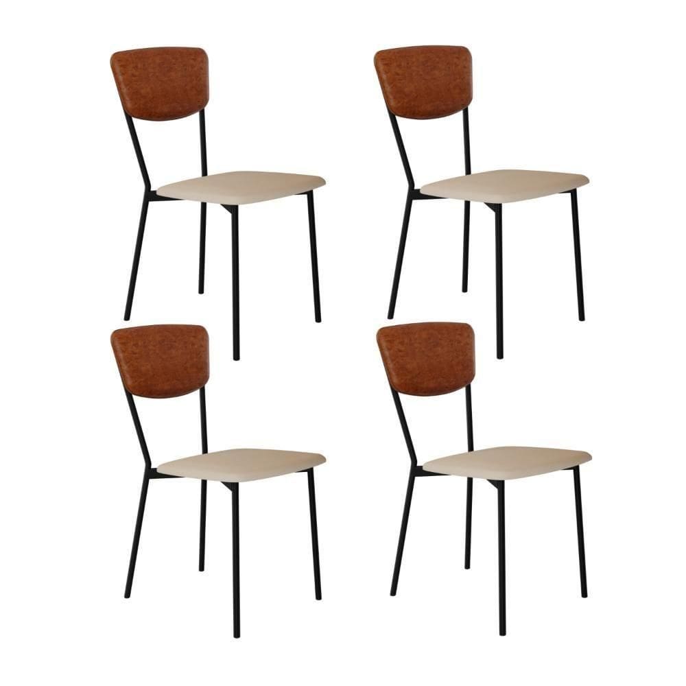 Cadeira Vintage Retrô Fixa C-4 Pés 425 X 505 X 830 Mm C-4 Un. Cy.areia Lgt-cn.cml Areia Lgt-cn.caramelo