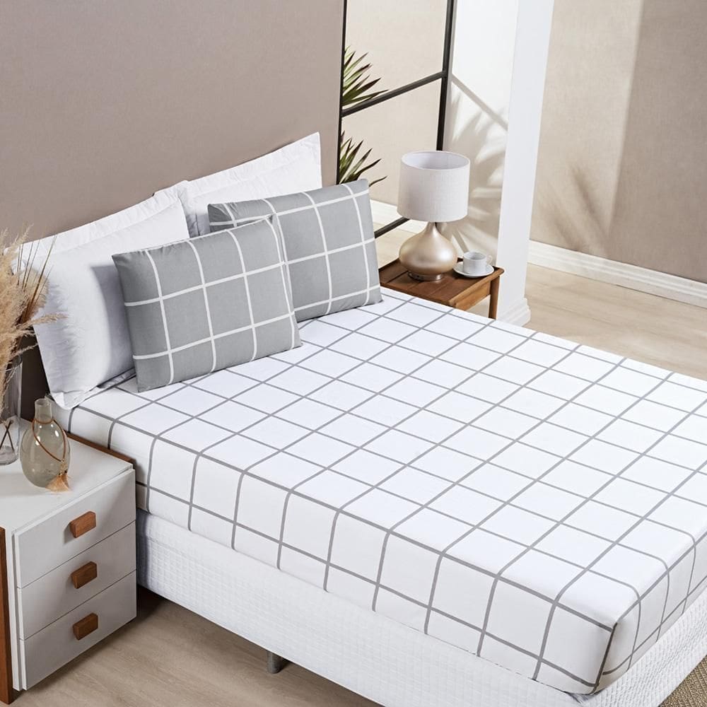 Jogo De Lençol Austri Casal 3 Peças Micropercal 200 Fios