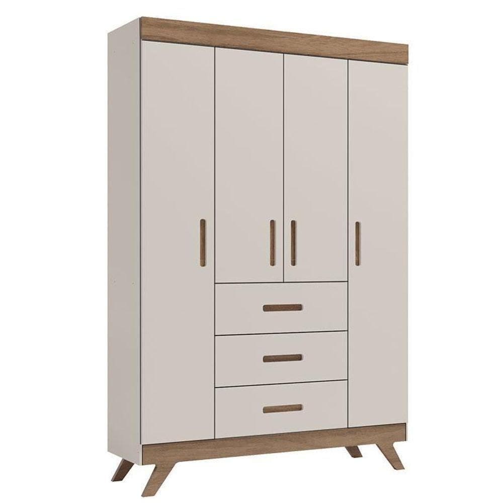 Guarda Roupa Infantil Retro Maya Off White Carvalho Carolina