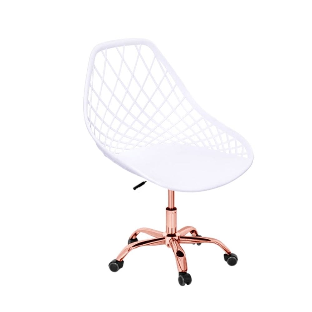 Cadeira  Kaila Branca | Rose Gold