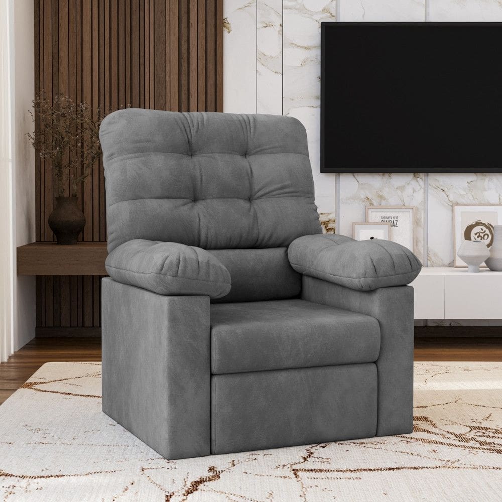 Poltrona Retrátil Reclinável Sued do Papai Flash