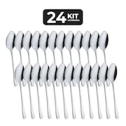 Kit 24 Colher De Mesa Inox Acabamento Brilho -Linha Pallas