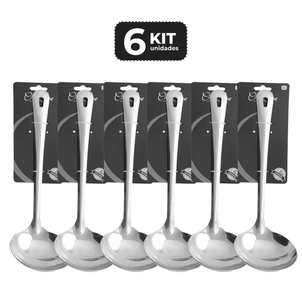 Kit 6 Concha Inox 34 Cm