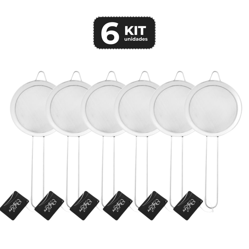 Kit 6 Peneira Inox Ø 12 Cm