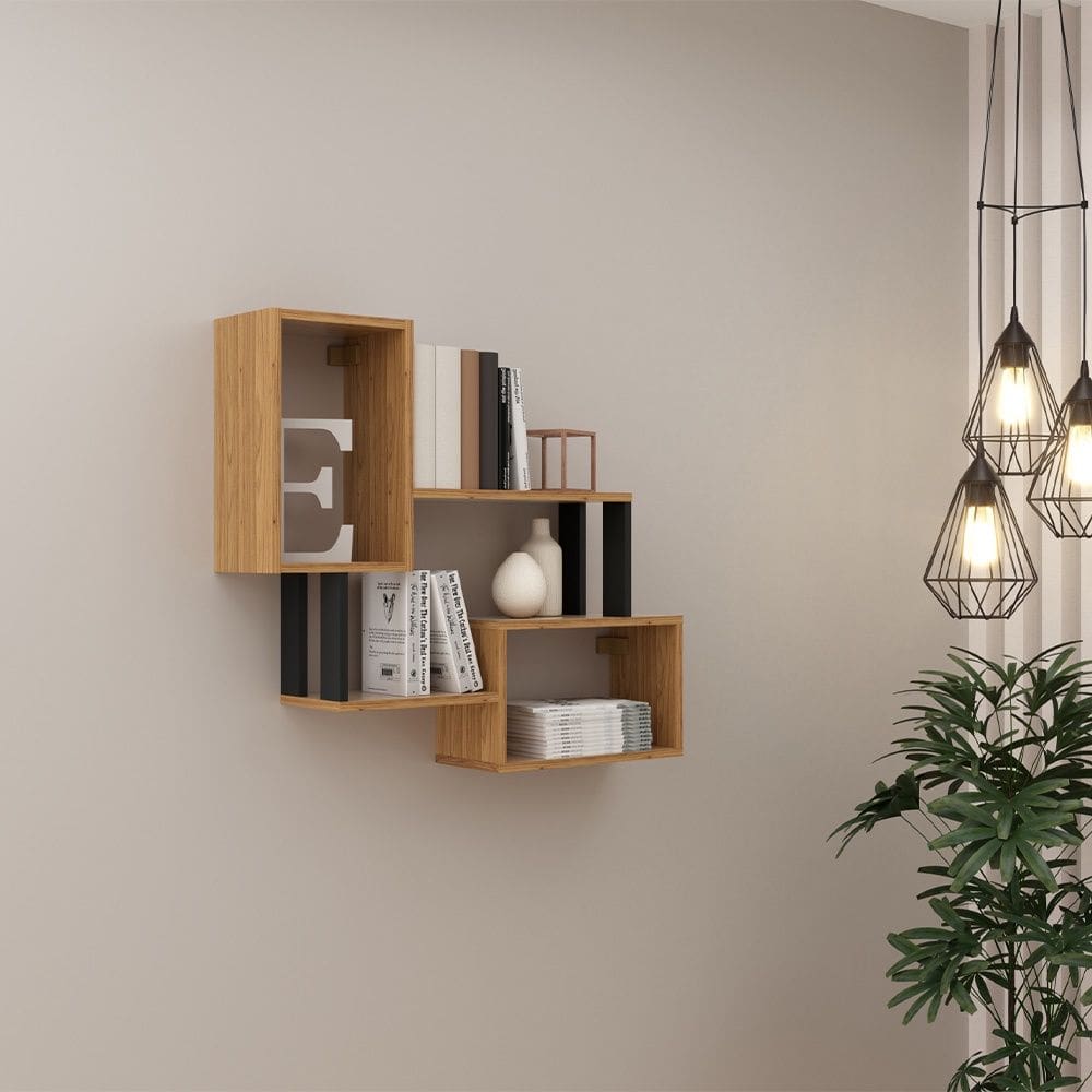 Nicho Retangular 100% MDF Estilo Industrial F25 Freijó Preto Fosco Dalla Costa