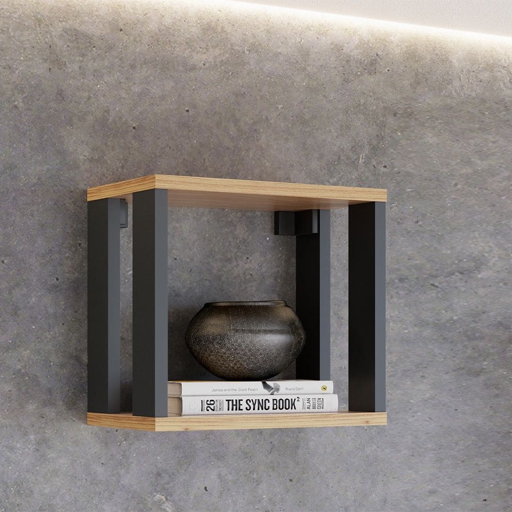Nicho Retangular 100% MDF Estilo Industrial F27 Freijó Preto Fosco Dalla Costa