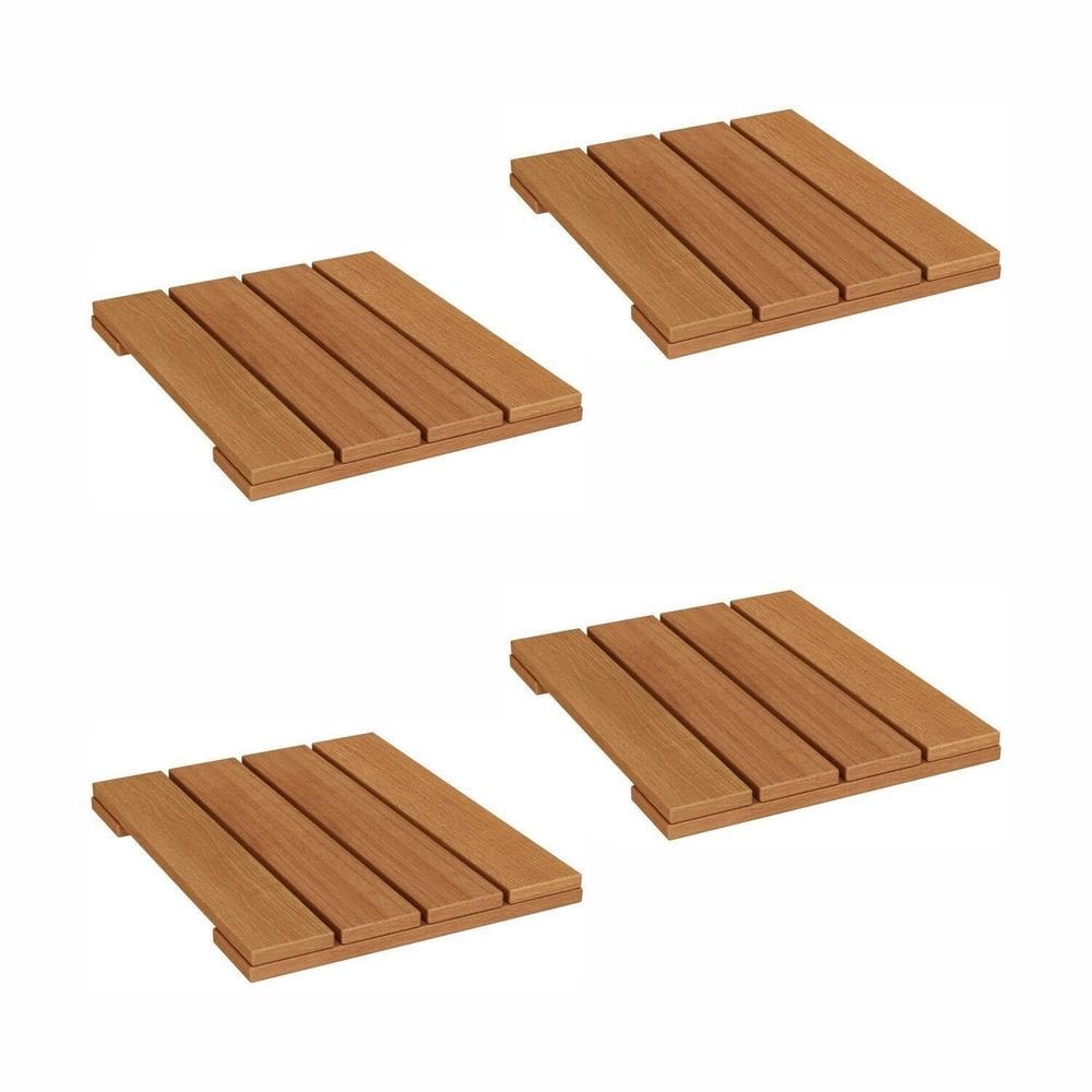 Conjunto 4 Decks 40cm X 40cm Madeira Maciça Natural