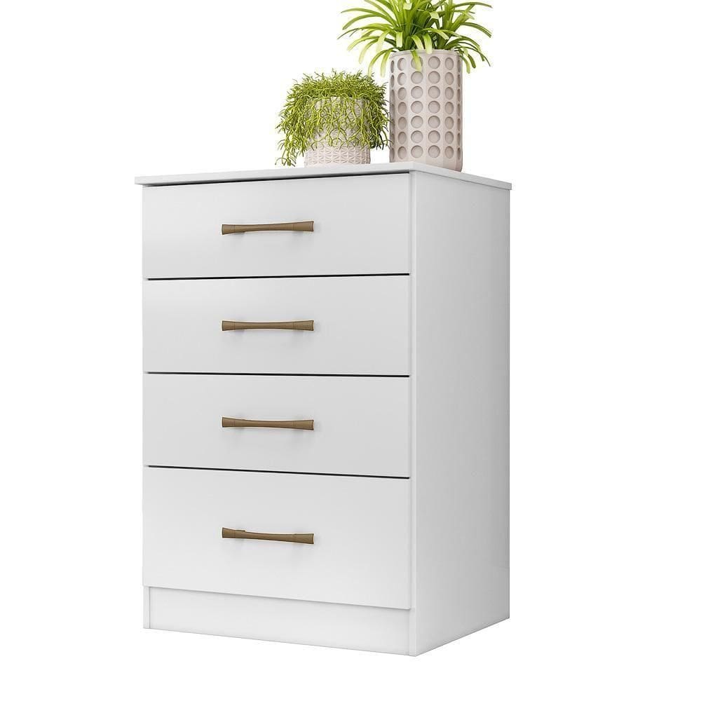 Comoda 4 Gavetas 61 Cm MS913 Moval Branco