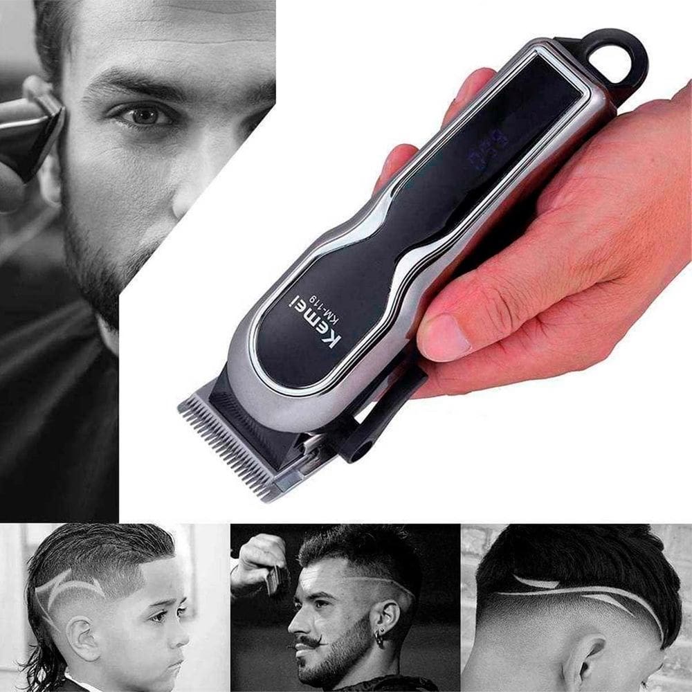 Kit Kemei Digital Compacto Recarregável Profissional